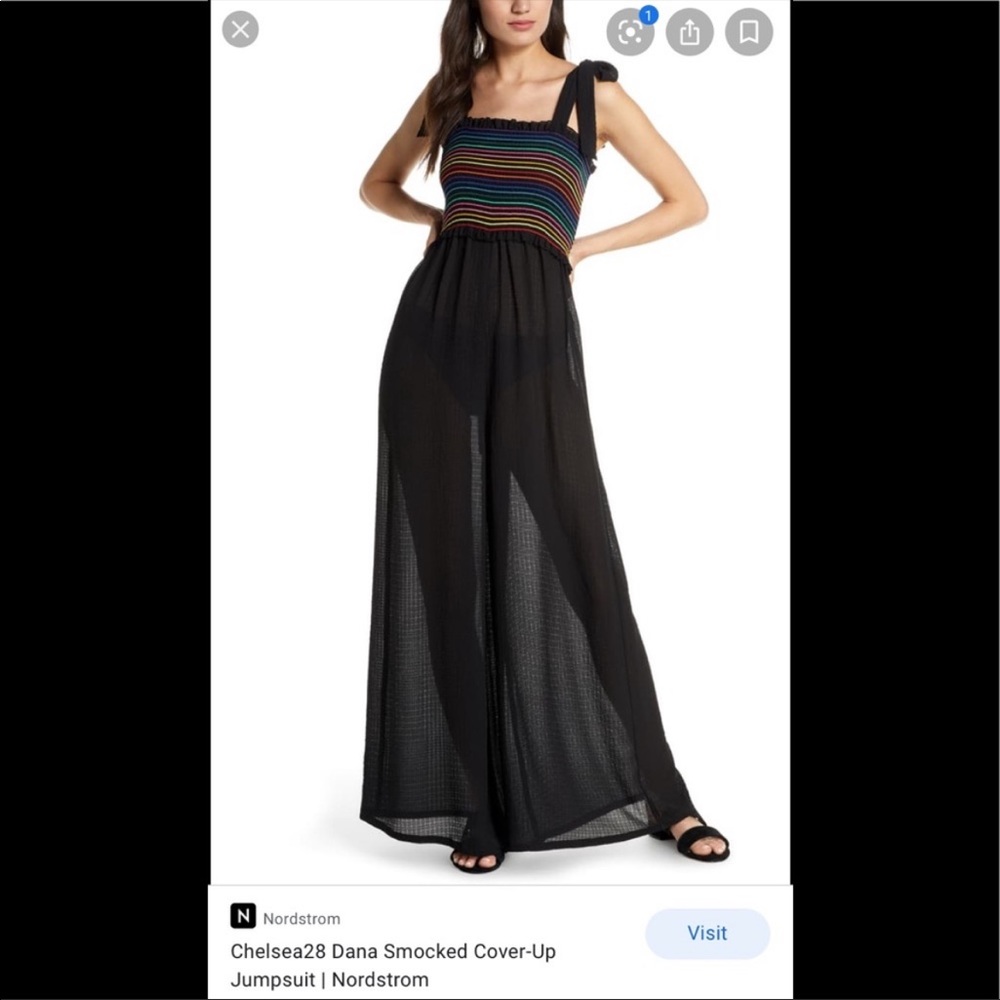 Chelsea28 smocked jumpsuit cover up